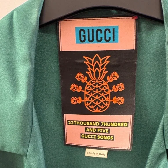 Gucci Dark Green and Vibrant Orange Casual Shirt - Picture 4 of 7